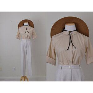 Vintage 60s Button Blouse by Glenbrooke Penn-Prest‎